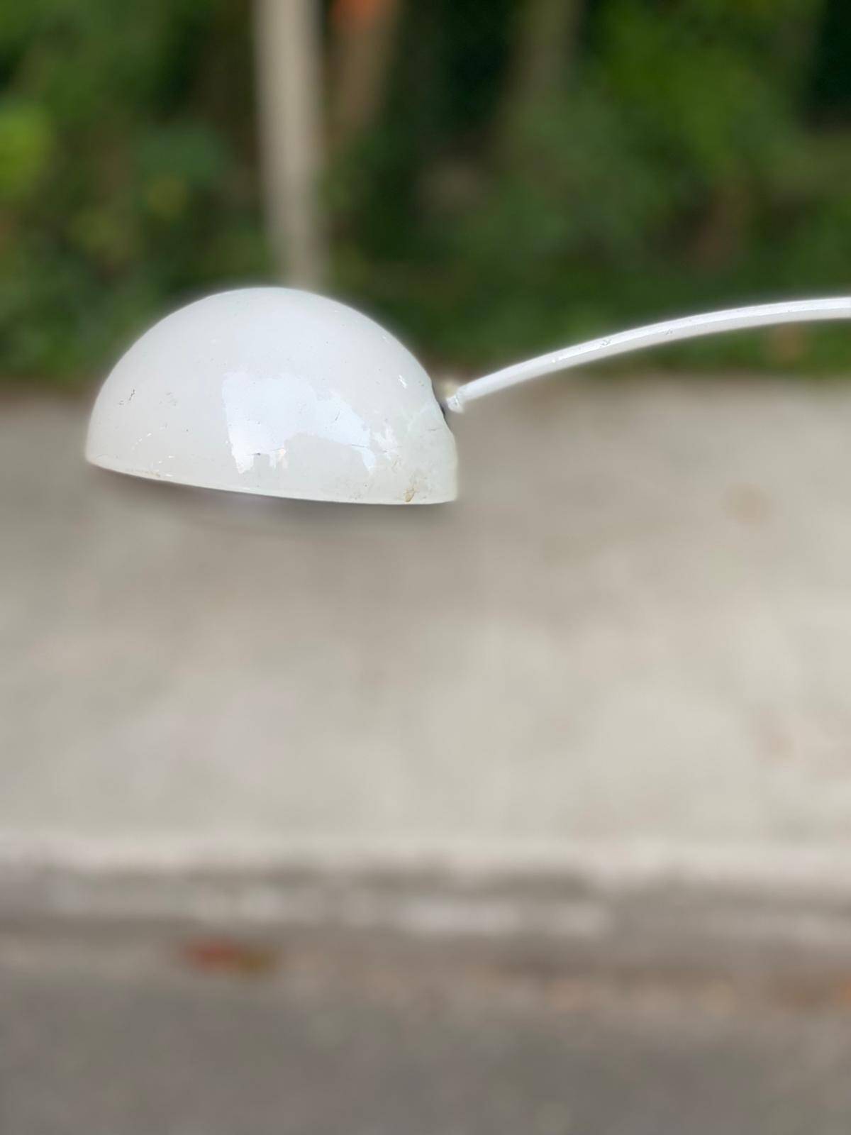 Modernist white curved desk lamp 1980
