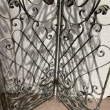 20th century wrought iron four-leaf partition