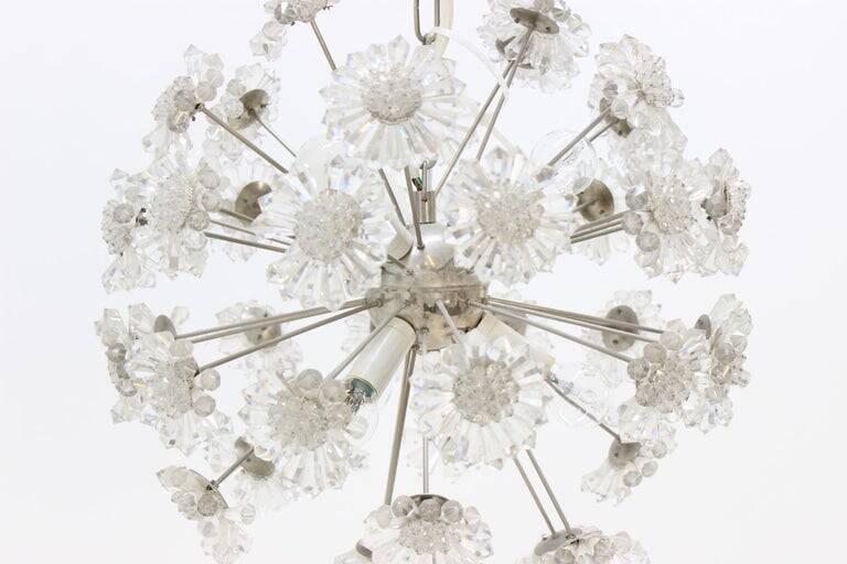 Unique Pair of Two Emil Stejnar Style Sputnik Chandeliers, 1970