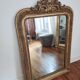 Miroir ancien à fronton doré - 117x76cm