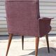 Paire de fauteuils vintage pied compas velours violet 1950s