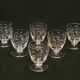 6 old art deco engraved crystal liqueur glasses