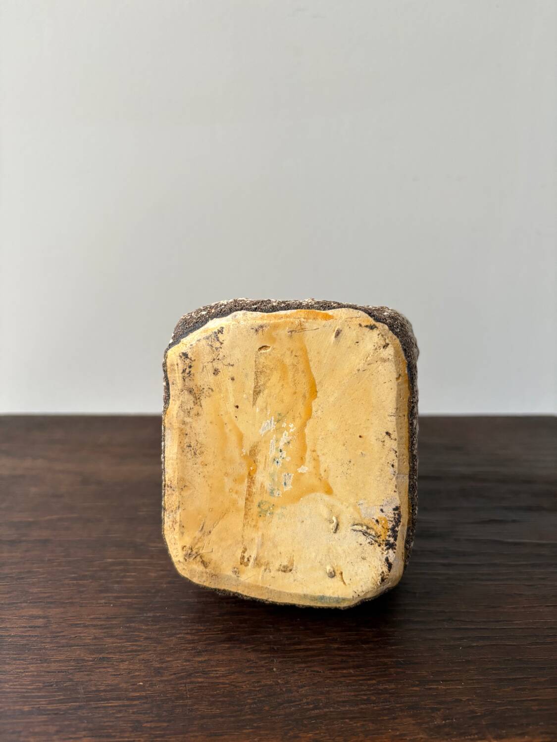 Vase en céramique fat lava années 60 marron et beige pays bas