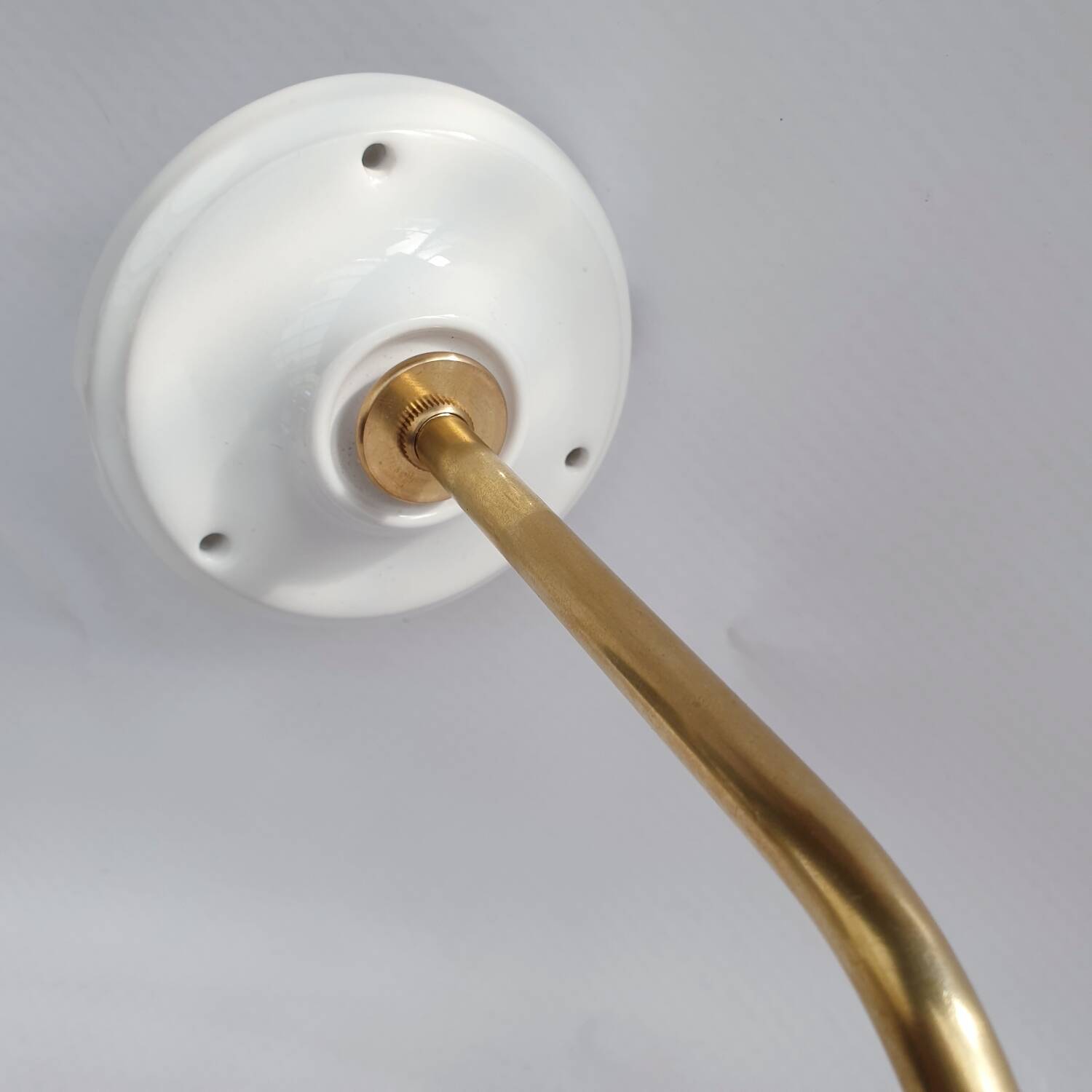 Swan neck and speckled glass wall lamp