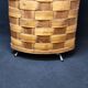 Antique vintage corner woven wooden basket umbrella holder / basket