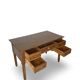 Italian pine wood centre writing desk from the 1960s, a reproduction o