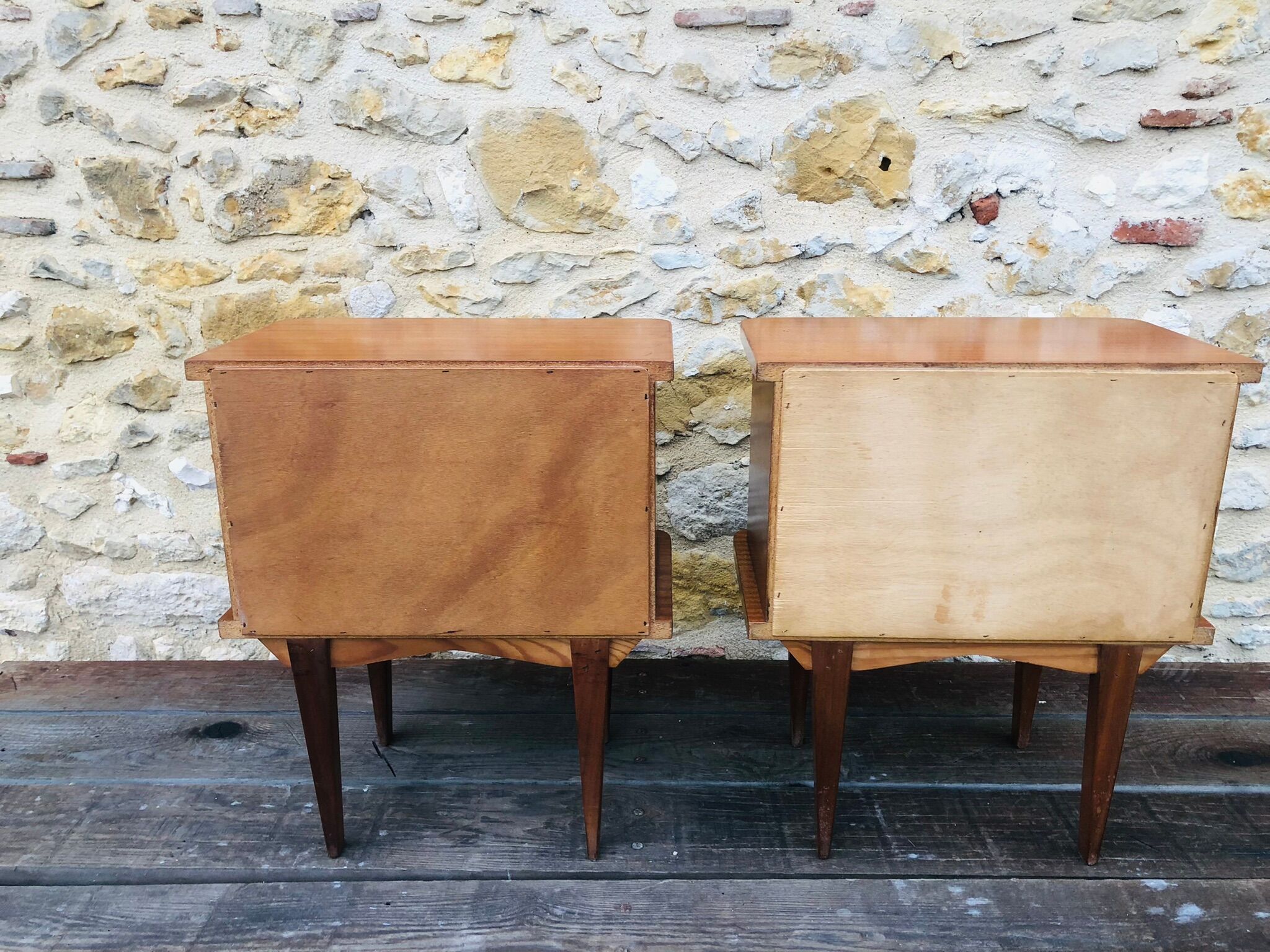 Pair of vintage bedside tables, Scandinavian style 60s
