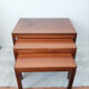 3 teak pull-out tables, signed Barrett, vintage, 1964