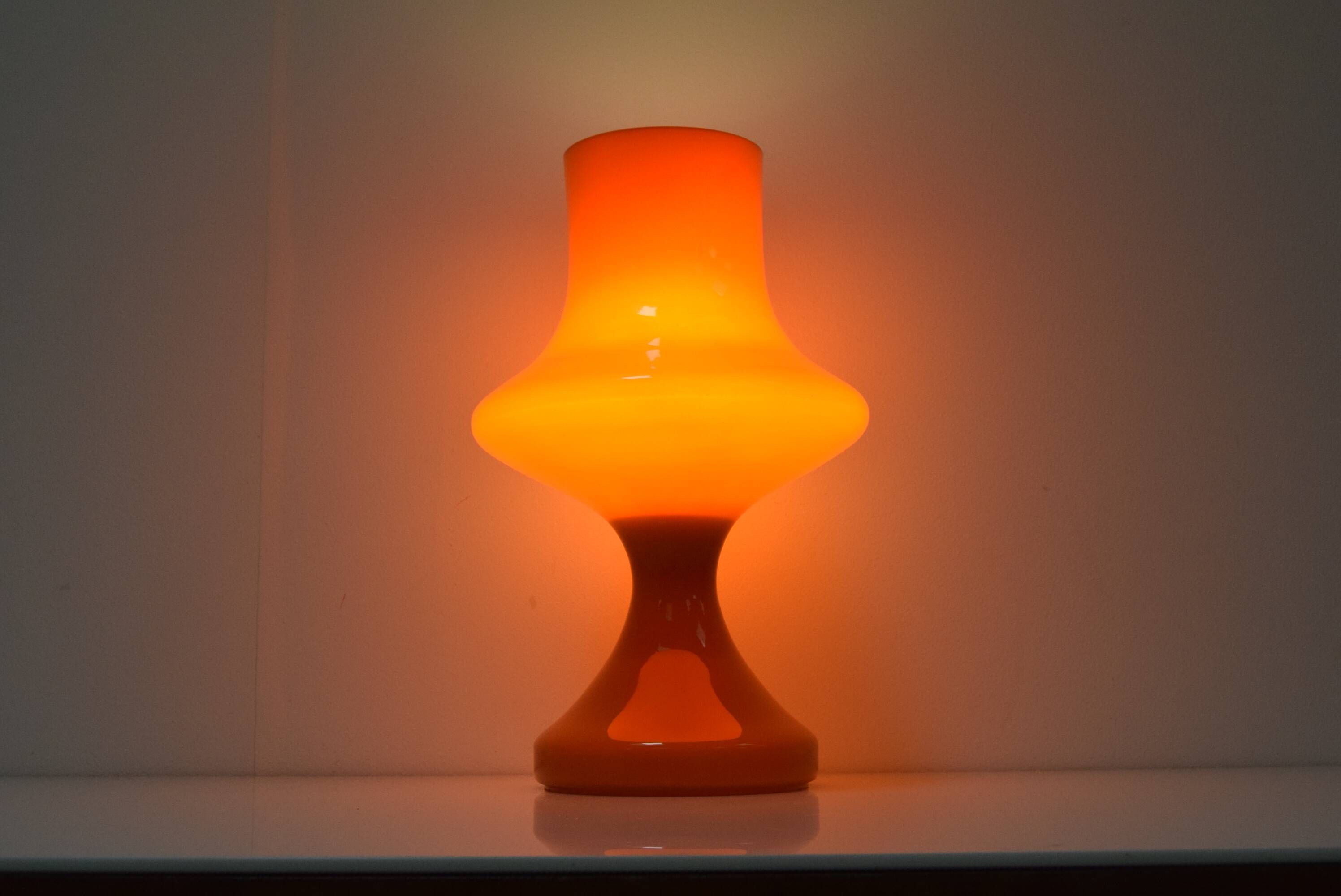 Large glass table lamp, by Stepan Tabery for OPP Jihlava, 1970's.