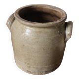Glazed stoneware pot with two handles