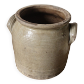 Glazed stoneware pot with two handles