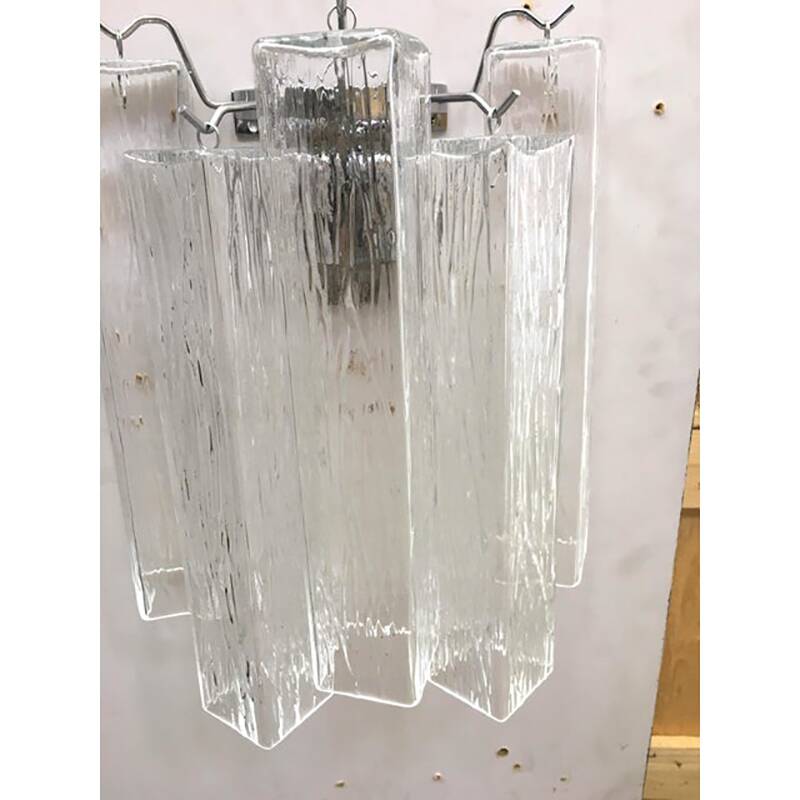 21st Century Clear "Squared" Murano Glass Wall Sconces
