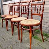4 bentwood and webbing Dining Chairs by Jacob and Josef Kohn
