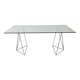 Bureau tréteaux et verre