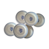 Set of 6 old flat plates Gien