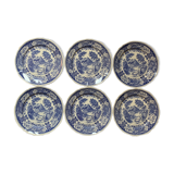 Service of 6 flat plates Villeroy - Boch model Burgenland blue/ white