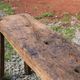 Old solid wood workbench – character console, thick top – 165 cm