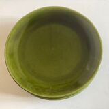 set of 6 flat plates 1960 in green faience