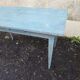 Antique table with spindle legs, patinated in celadon blue – solid wood – 19