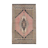 Handmade pink turkish rug 213x125cm
