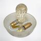 Attributed to Barovier & Toso Brass and Pulegoso Murano Glass Sconces, Pair