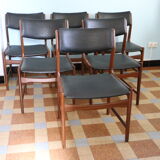 Scandinavian teak table and 6 chairs