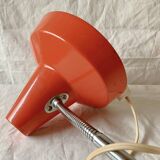 Vintage desk lamp in orange lacquered metal