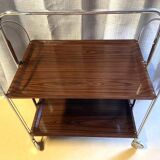 Ancienne & Vintage Table d'Appoint Desserte Pliante Roulante Chariot Bar Design