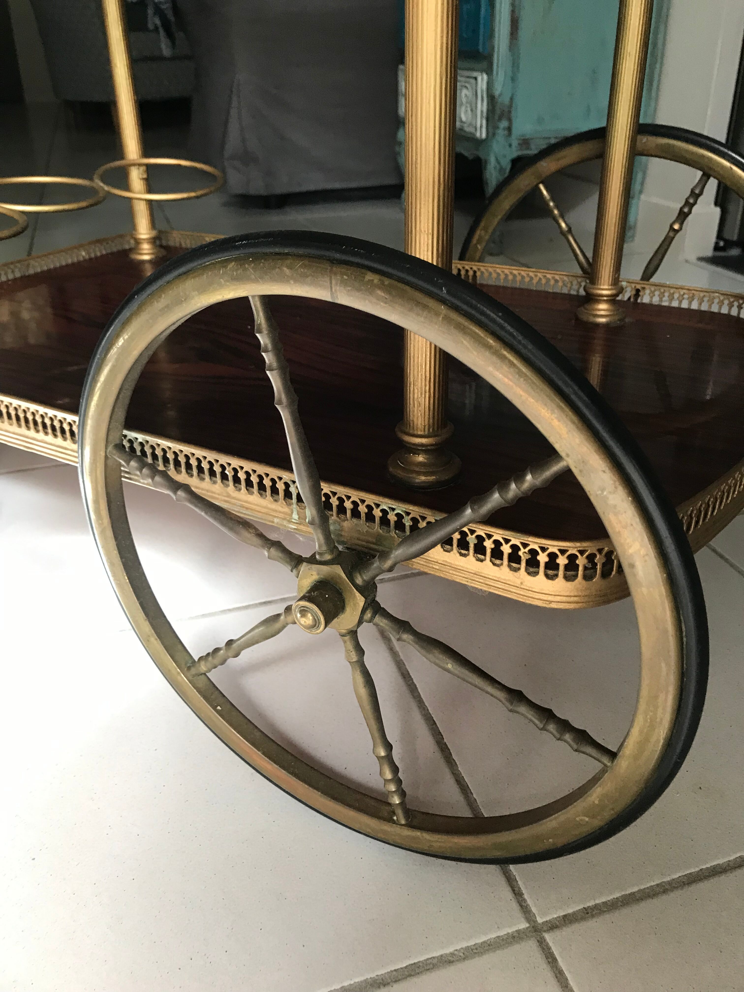 Rolling service wood and brass