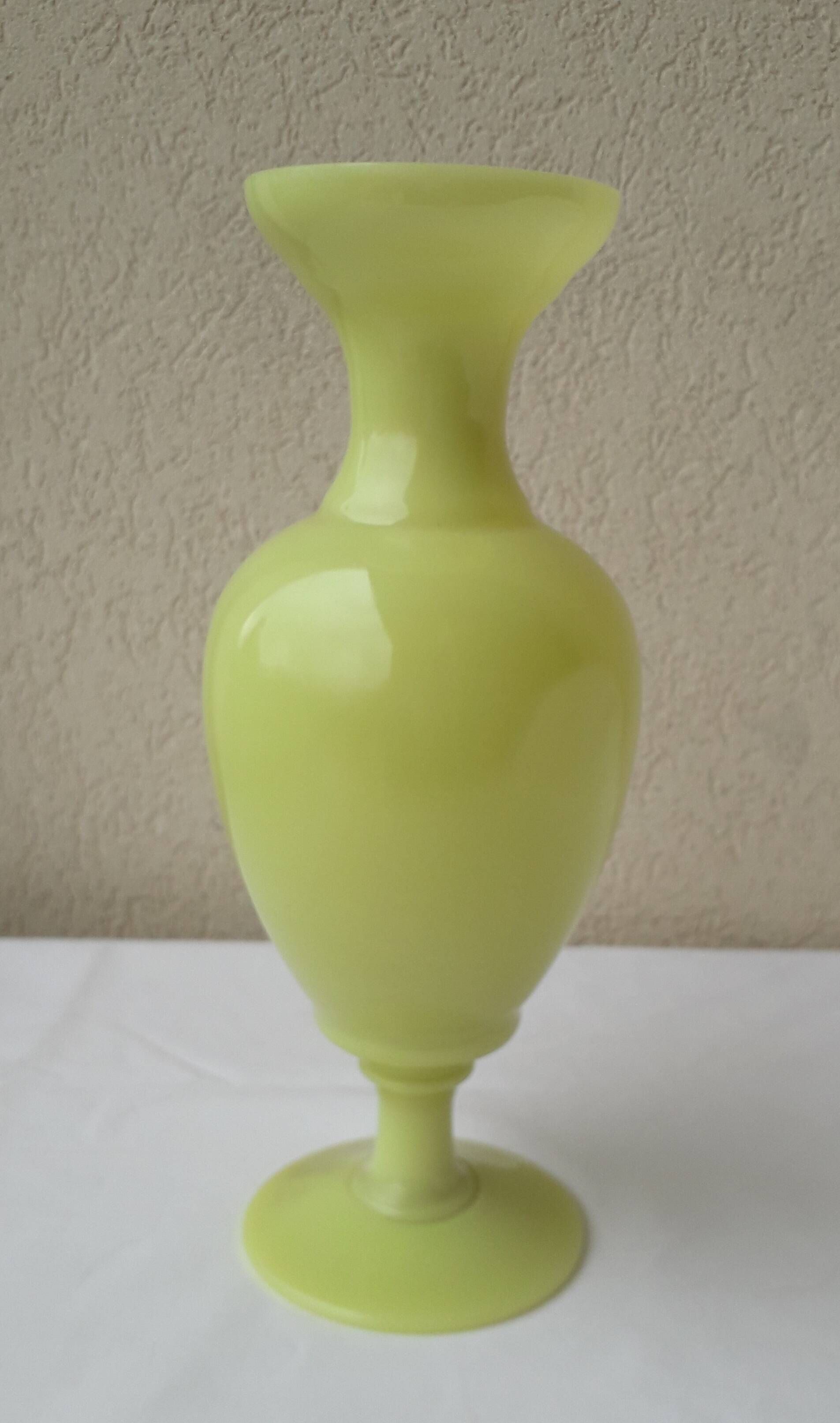 Yellow opaline vase