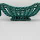 Vintage fruit basket in green enamelled woven earthenware