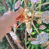 Glass flower chandelier 80s
