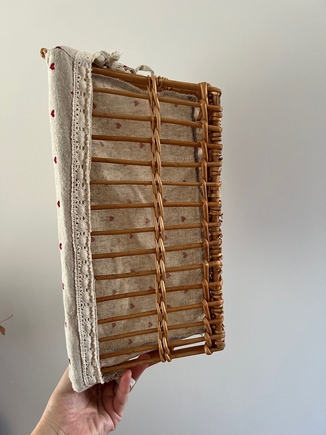 Rustic vintage wicker storage basket