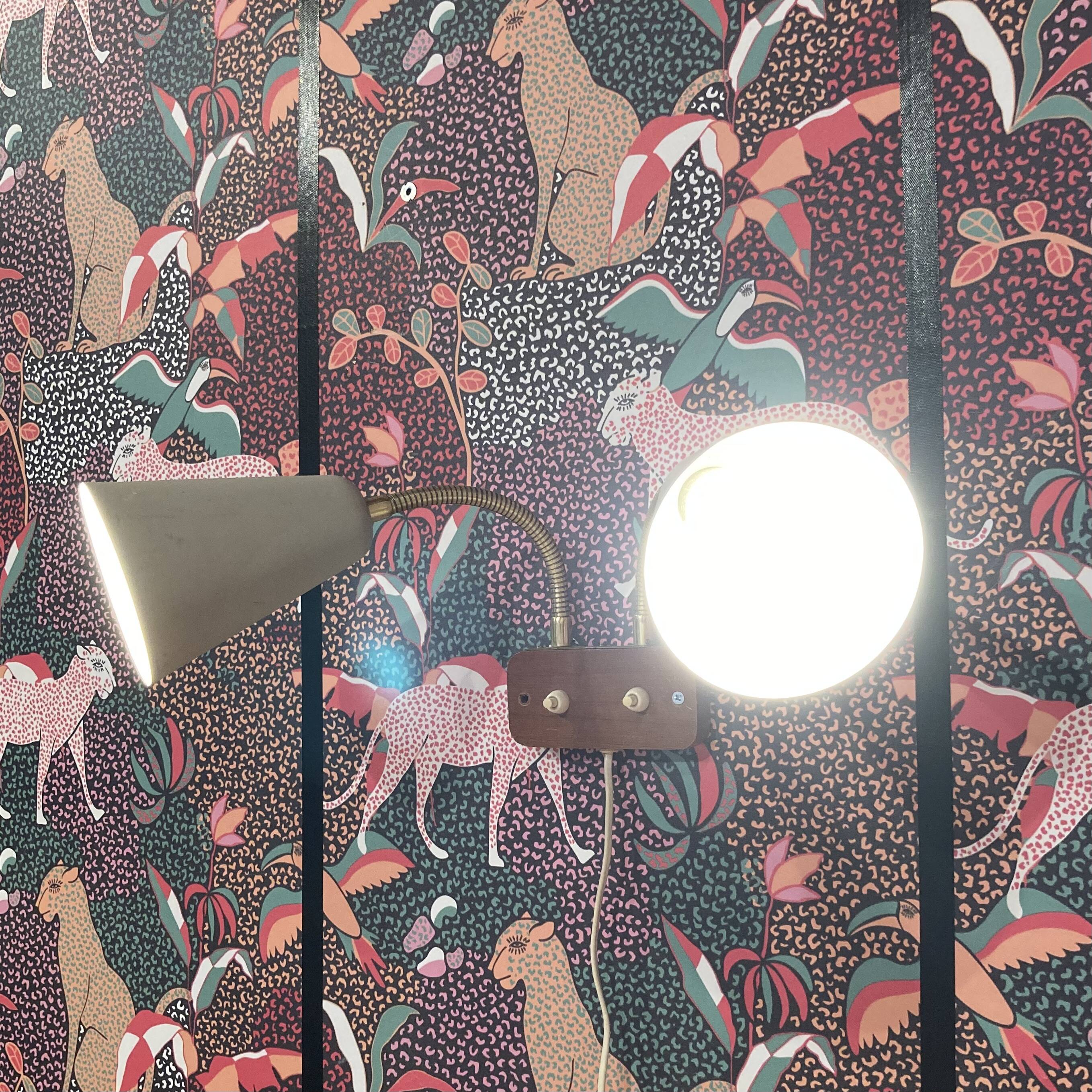 Large double wall light, Scandinavian design, 1950s