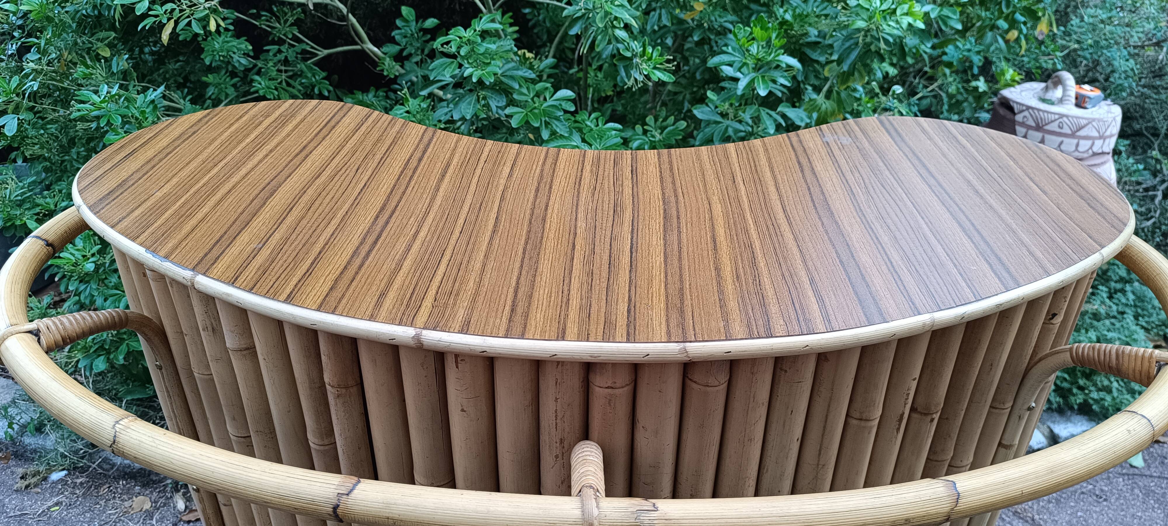 1950s bamboo and rattan tiki bar