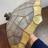 Ceiling light in mother-of-pearl and brass