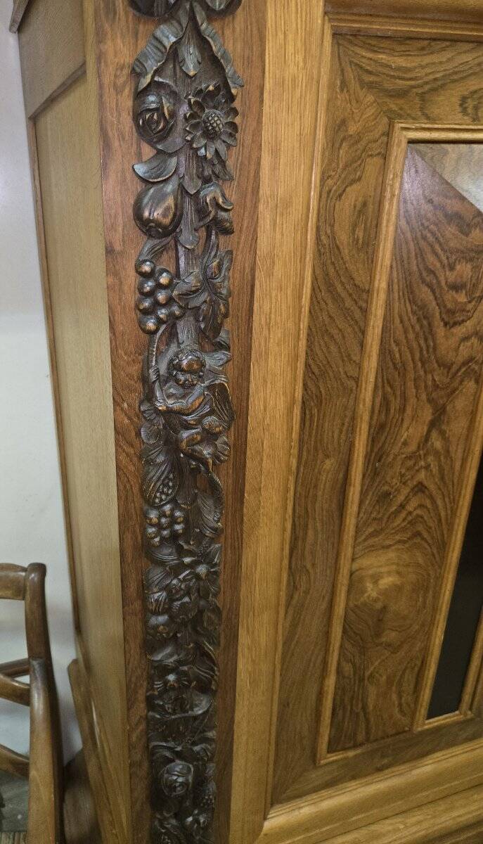 Dutch Renaissance-style cushion cabinet in solid wood