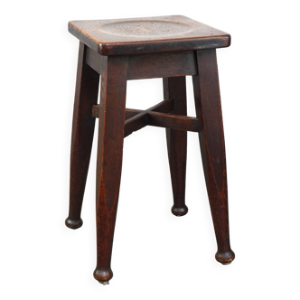 Antique solid oak English stool by Gaskell & Chambers Ltd
