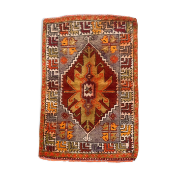 Old turkish Oushak rug 125x84 cm vintage carpet