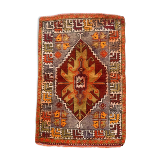Old turkish Oushak rug 125x84 cm vintage carpet