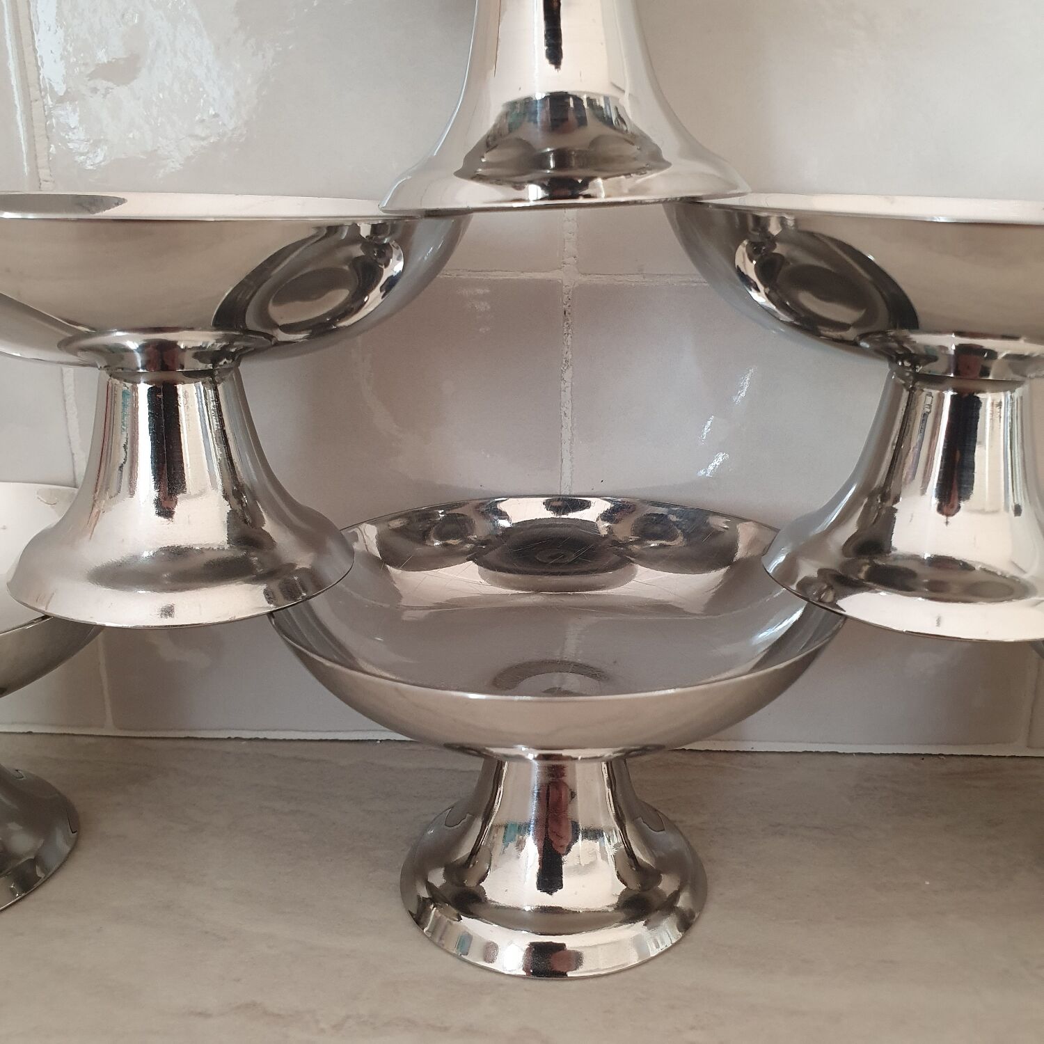 6 stainless steel 18/10 dessert bowls