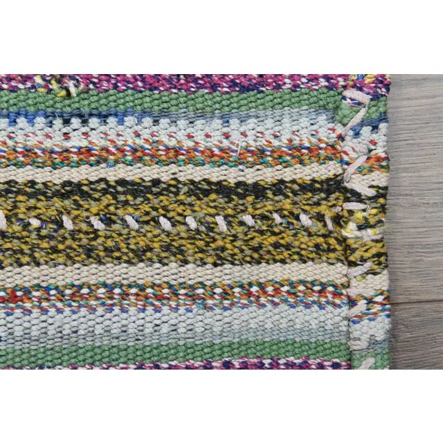 Tapis turc Oushak fait main en laine et coton multicolore, années 1970