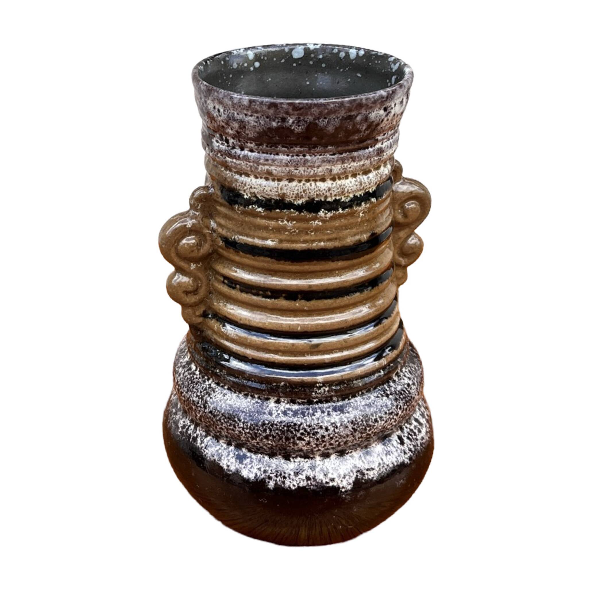 Strehla Keramik fat lava ceramic vase, Germany, 1960s.
