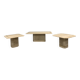 Table basse en travertin vintage et tables d'appoint, années 1980