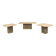 Table basse en travertin vintage et tables d'appoint, années 1980