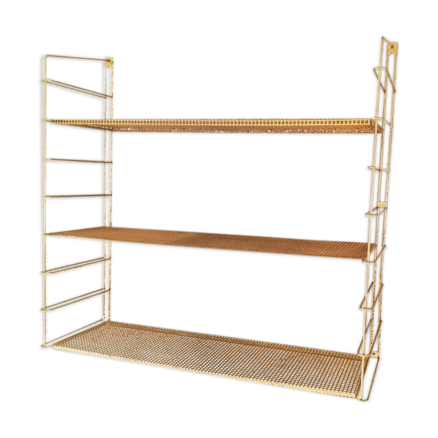 Brass gold metal wall shelf