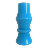 Vintage Italian Empoli Opaline Glass Rocket Vase, Turquoise Blue, 1960s