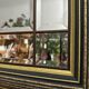 Beveled wooden mirror with glazing beads