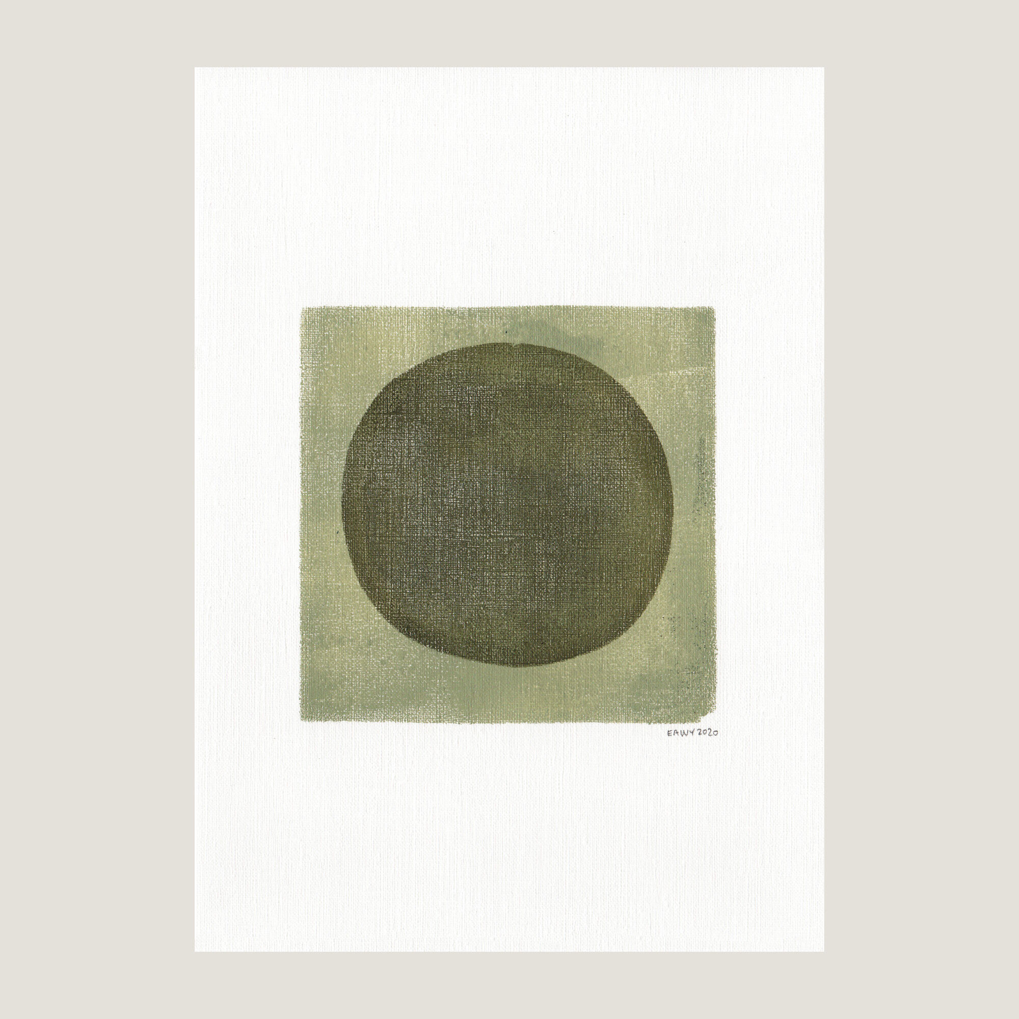 Abstract paper painting dated and signed without frame