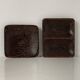Set of two small trays or catchalls in Art Deco style made of palm wood.